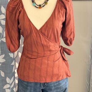 Old Navy Terracotta Wrap Blouse